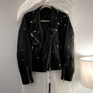 black dragonfly studded moto jacket